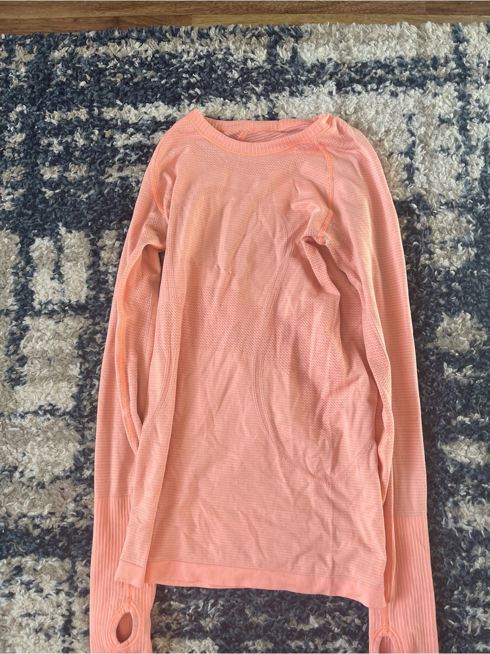 lululemon athletica Coral Peach Long Sleeve Athletic Top